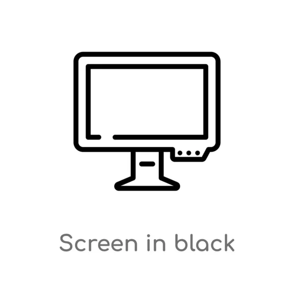 Écran Contour Icône Vectorielle Noire Illustration Isolée Élément Ligne Simple — Image vectorielle