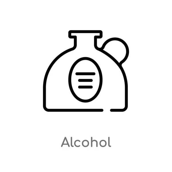 Esquisse Icône Vectorielle Alcool Illustration Isolée Élément Ligne Simple Noir — Image vectorielle