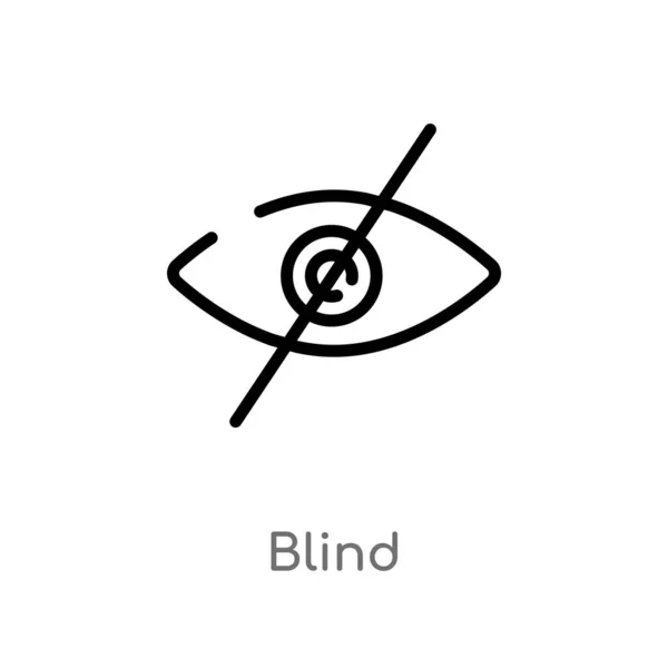 轮廓盲向量图标 从智能家居概念的孤立的黑色简单的线元素例证 白色背景上的可编辑矢量笔画盲图标 — 图库矢量图片