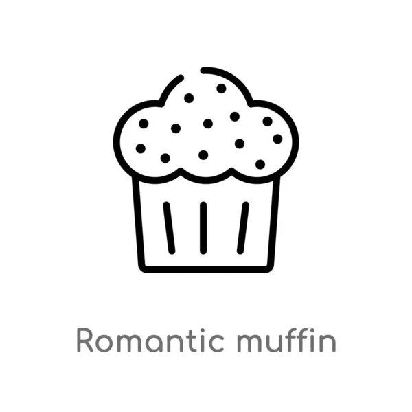 Esboço Romântico Ícone Vetor Muffin Isolado Preto Simples Ilustração Elemento —  Vetores de Stock