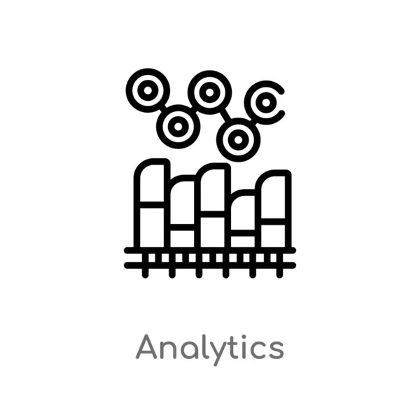 Delinear Ícone Vetor Analytics Isoladamente Preto Elemento Linha Simples Ilustração —  Vetores de Stock