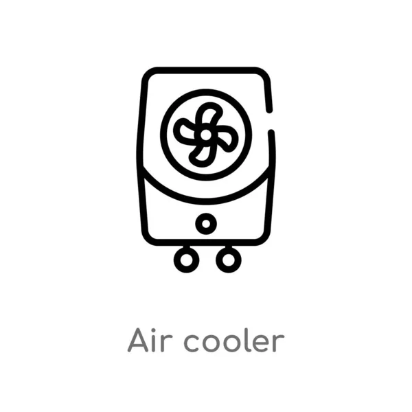 Outline Air Cooler Vector Icon Isolated Black Simple Line Element — Stock Vector