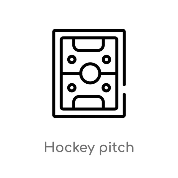 Ikoně Vektoru Hokejového Úhlu Izolovaný Černý Jednoduchý Řádek Ilustrace Hokejové — Stockový vektor