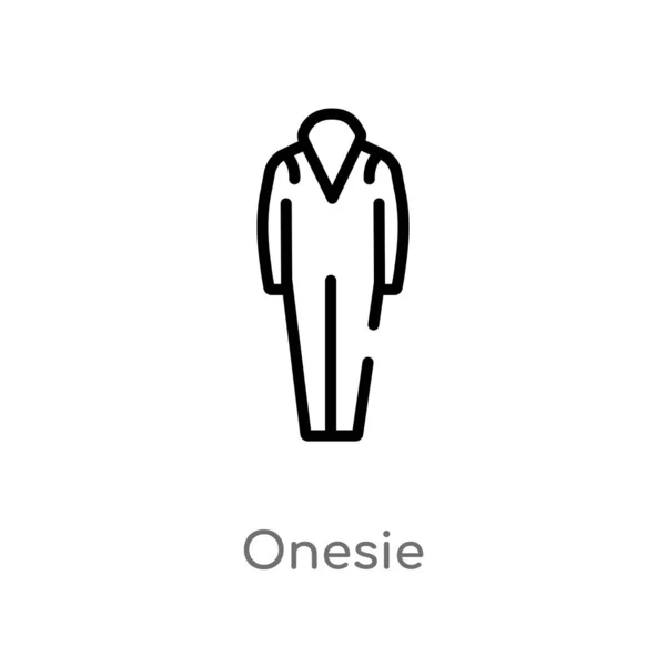 Overzicht Onesie Vector Pictogram Geïsoleerde Zwarte Eenvoudige Lijn Element Illustratie — Stockvector