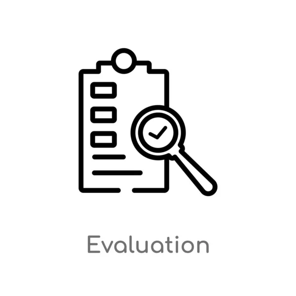 Ikon För Dispositions Utvärderings Vektor Isolerad Svart Enkel Linjeelement Illustration — Stock vektor