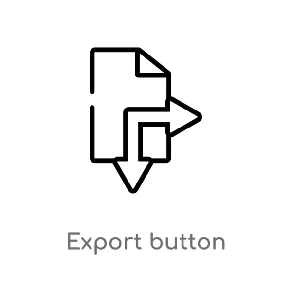Esboço Ícone Vetor Botão Exportação Ilustração Elemento Linha Simples Preto — Vetor de Stock