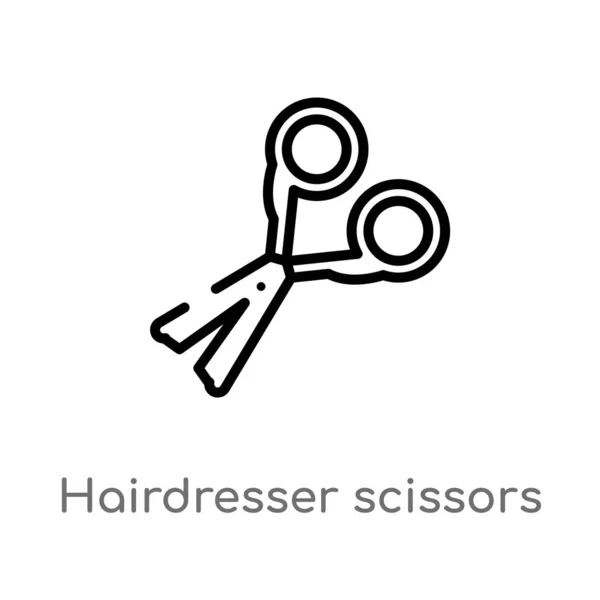 Outline Hairdresser Scissors Vector Icon Isolated Black Simple Line Element — Stock Vector