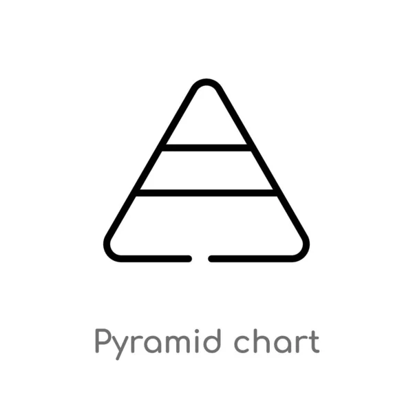 Esquema Icono Vector Gráfico Pirámide Ilustración Aislada Del Elemento Línea — Archivo Imágenes Vectoriales