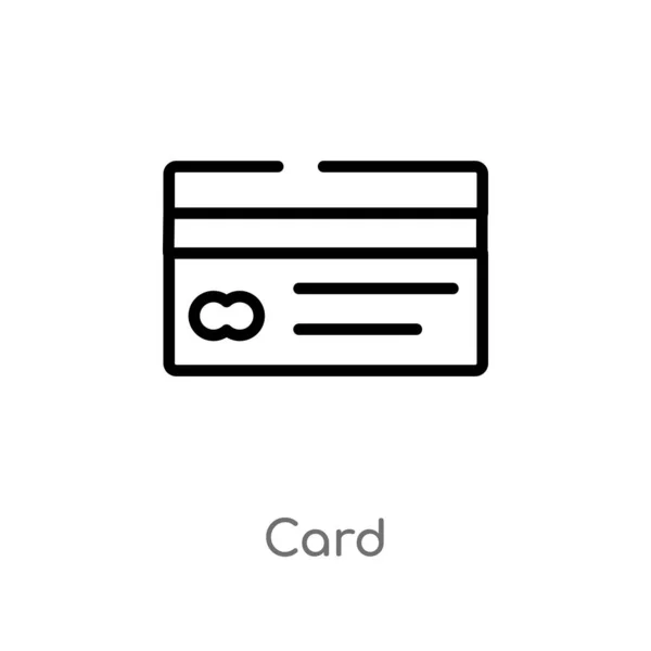 Vázlatkártya Vektoros Ikonja Izolált Fekete Egyszerű Vonal Elem Illusztráció Ból — Stock Vector