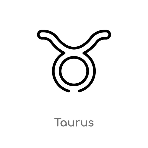 Schets Taurus Vector Icoon Geïsoleerde Zwarte Eenvoudige Lijn Element Illustratie — Stockvector