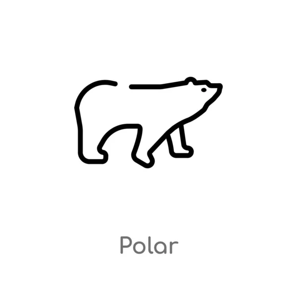Contorno Icona Vettoriale Polare Isolato Nero Semplice Linea Elemento Illustrazione — Vettoriale Stock
