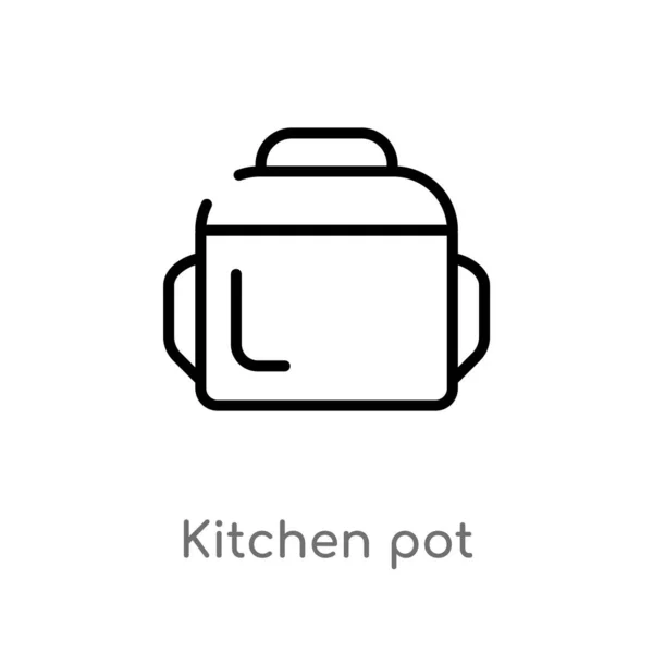 Esboço Cozinha Pote Vetor Ícone Isolado Preto Simples Ilustração Elemento —  Vetores de Stock