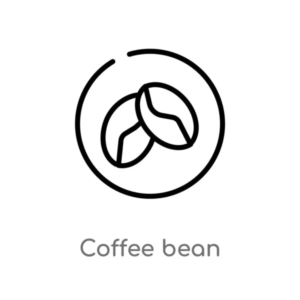 Contorno Chicco Caffè Icona Vettore Isolato Nero Semplice Linea Elemento — Vettoriale Stock