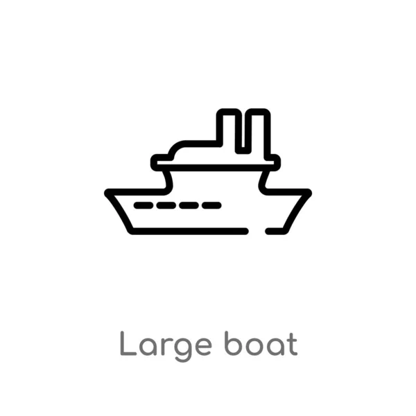 Esquisser Grand Bateau Vecteur Icône Illustration Isolée Élément Ligne Simple — Image vectorielle