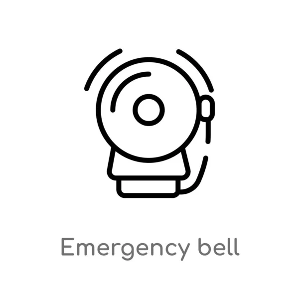 Ikona Wektora Dzwonka Awaryjnego Białym Tle Prosta Ilustracja Elementu Linii — Wektor stockowy