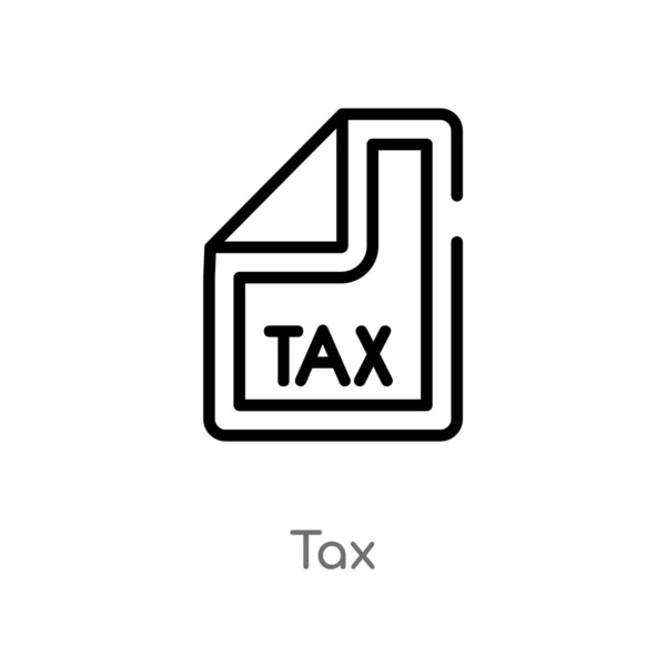 Outline Tax Vector Icon Isolated Black Simple Line Element Illustration — Stock Vector