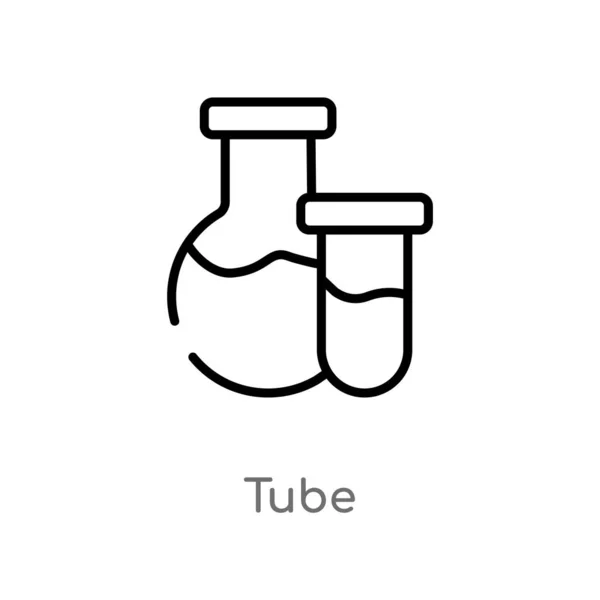 Delinear Ícone Vetor Tubo Isoladamente Preto Simples Elemento Linha Ilustração —  Vetores de Stock