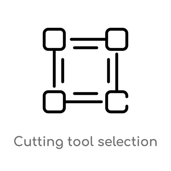 Outline Cutting Tool Selection Vector Icon Isolated Black Simple Line — Stock Vector