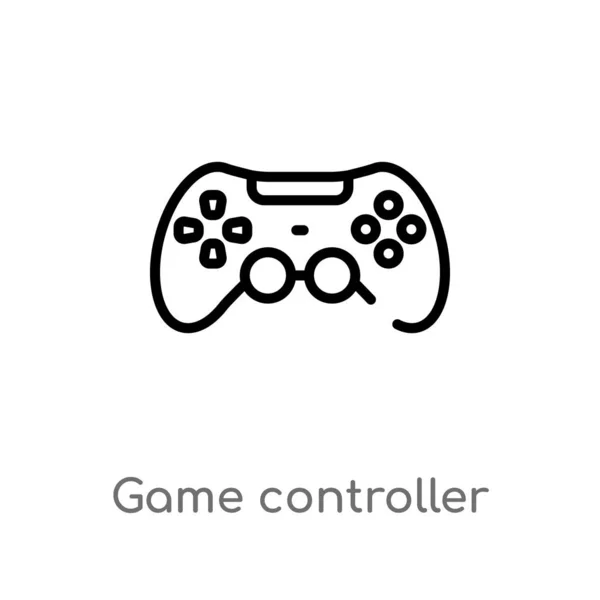 Contorno Juego Controlador Vector Icono Aislado Negro Simple Línea Elemento — Vector de stock