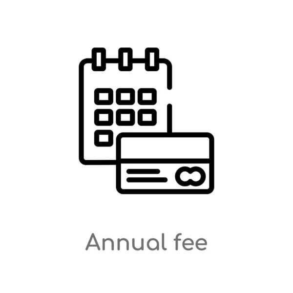 Delinear Anual Ícone Vetor Taxa Isolado Preto Simples Ilustração Elemento —  Vetores de Stock