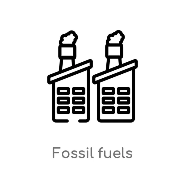 Vázlata Fosszilis Tüzelőanyagok Vektoros Ikon Izolált Fekete Egyszerű Vonal Elem — Stock Vector