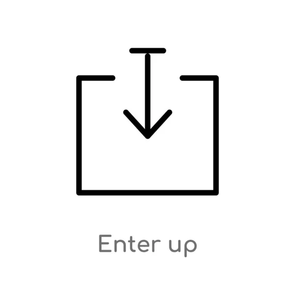 Contour Entrer Dans Icône Vectorielle Illustration Isolée Élément Ligne Simple — Image vectorielle