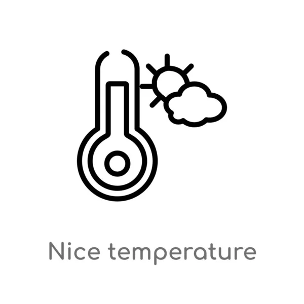 Delinear Ícone Vetor Temperatura Agradável Isolado Preto Simples Ilustração Elemento —  Vetores de Stock
