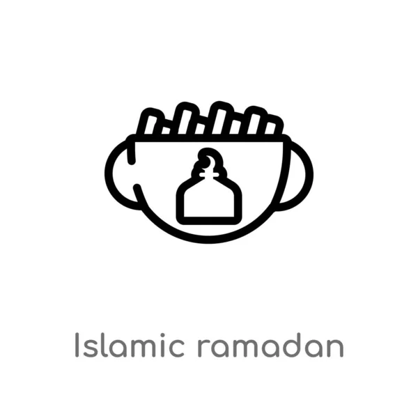 Esquisse Icône Vectorielle Ramadan Islamique Illustration Isolée Élément Ligne Simple — Image vectorielle