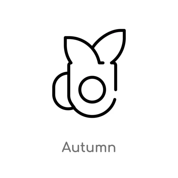 Outline Autumn Vector Icon Isolated Black Simple Line Element Illustration — ストックベクタ