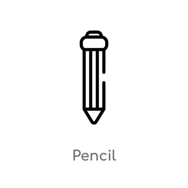 Outline Pencil Vector Icon Isolated Black Simple Line Element Illustration — Stock Vector