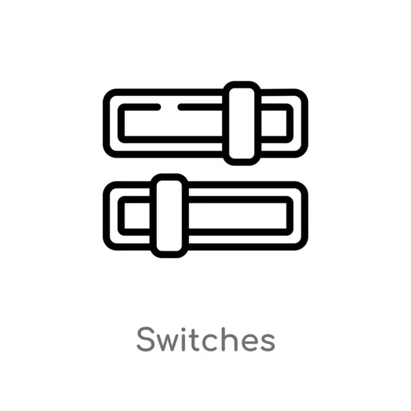 Outline Switches Vector Icon Isolated Black Simple Line Element Illustration — Stock Vector