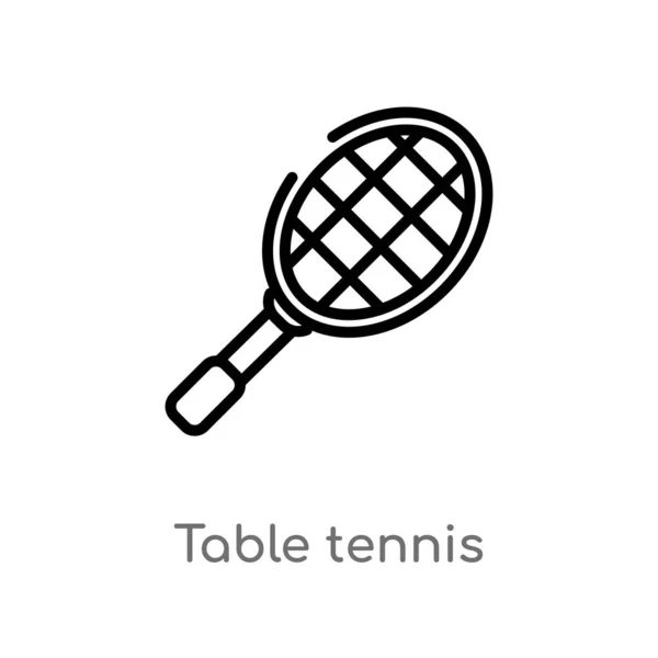 Aperçu Icône Vectorielle Tennis Table Illustration Isolée Élément Ligne Simple — Image vectorielle