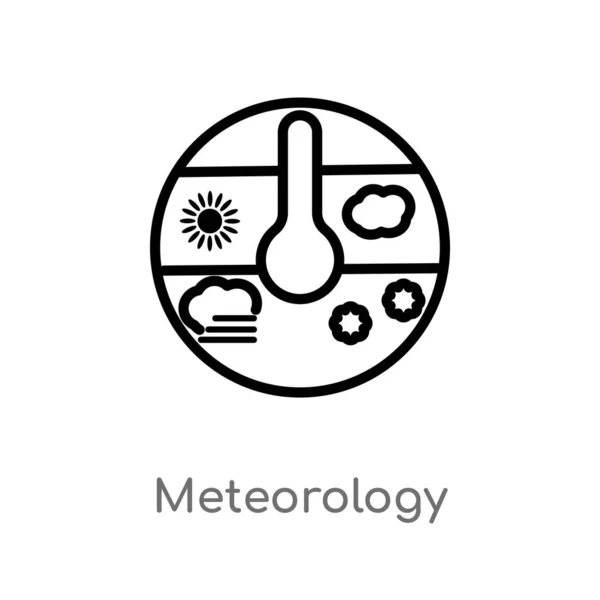 Umreißen Meteorologie Vektor Symbol Vereinzelte Darstellung Schwarzer Einfacher Linien Aus — Stockvektor