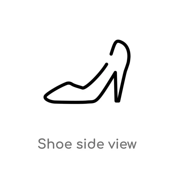 Contorno Sapato Vista Lateral Vetor Ícone Isolado Preto Simples Ilustração —  Vetores de Stock