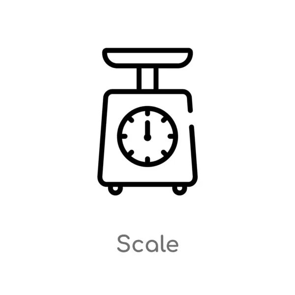 Ikony Wektorowej Skali Konturu Białym Tle Prosta Ilustracja Linii Prostej — Wektor stockowy