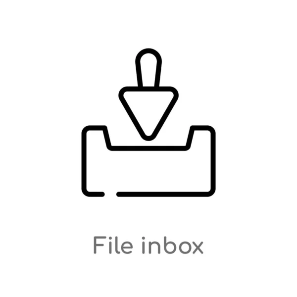 Aperçu Fichier Boîte Réception Icône Vectorielle Illustration Isolée Élément Ligne — Image vectorielle
