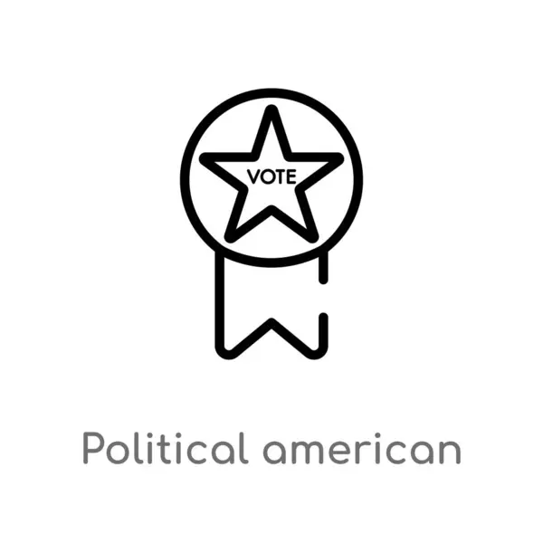 Bosquejar Las Elecciones Políticas Americanas Publicidad Insignia Vector Icono Elemento — Archivo Imágenes Vectoriales