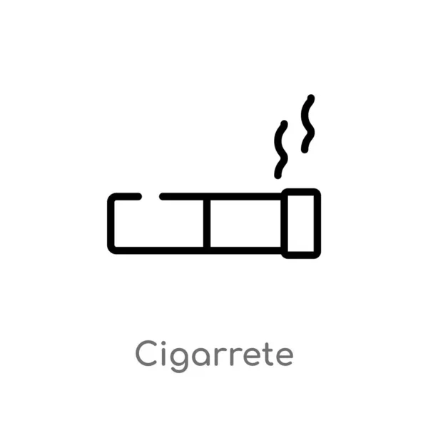 Kontur Cigarrete Vektor Ikon Isolerad Svart Enkel Linjeelement Illustration Från — Stock vektor
