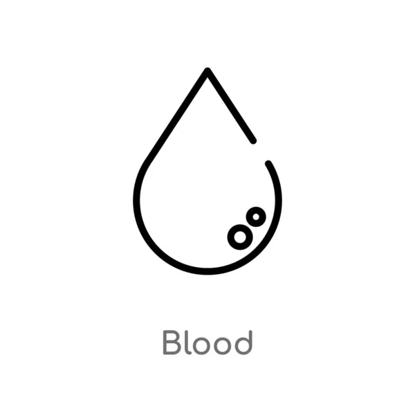 Contorno Icono Del Vector Sanguíneo Aislado Negro Simple Línea Elemento — Archivo Imágenes Vectoriales