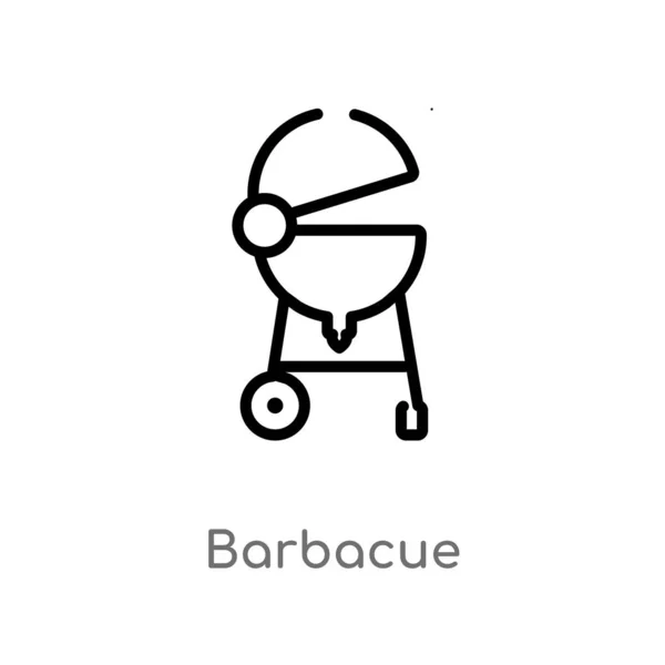 Pictogram Voor Een Barbecue Vector Geïsoleerde Zwarte Eenvoudige Lijn Element — Stockvector