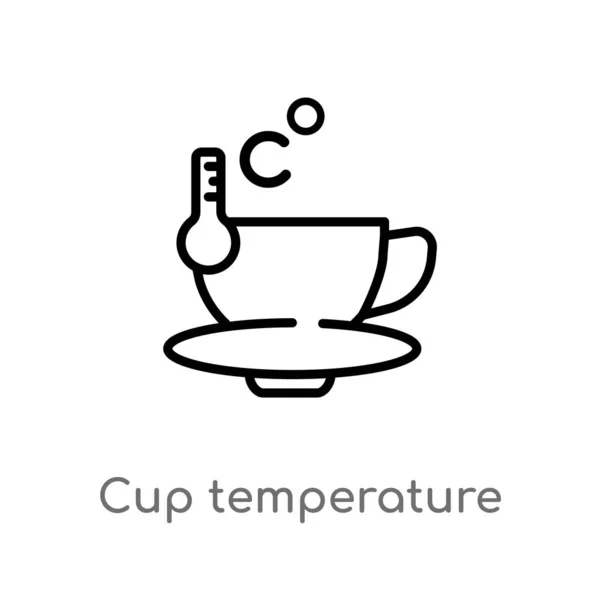 Contorno Copo Temperatura Vetor Ícone Ilustração Isolada Elemento Linha Simples —  Vetores de Stock