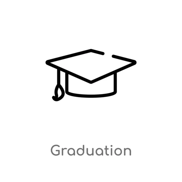 Schéma Icône Vectorielle Graduation Illustration Isolée Élément Ligne Simple Noir — Image vectorielle