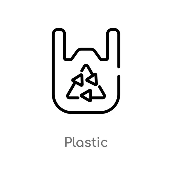 Obrysová Ikona Plastického Vektoru Izolovaný Černý Jednoduchý Linkovou Prvek Ilustrace — Stockový vektor