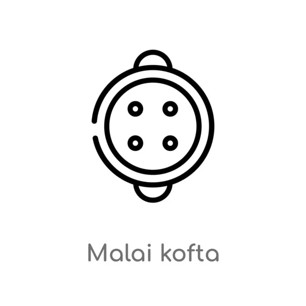 Contorno Malai Kofta Vector Icono Aislado Negro Simple Línea Elemento — Vector de stock