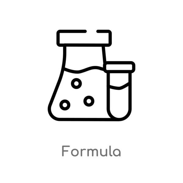 Esquema Fórmula Vector Icono Elemento Línea Simple Negro Aislado Ilustración — Vector de stock