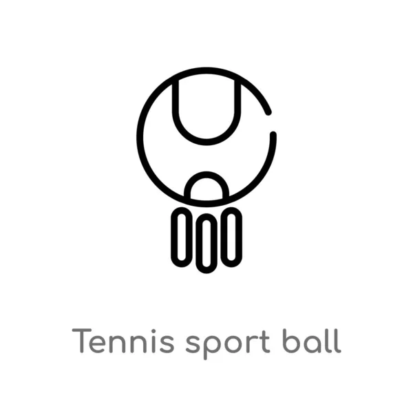 Outline Tennis Sport Ball Vector Icon Isolated Black Simple Line — Stock Vector