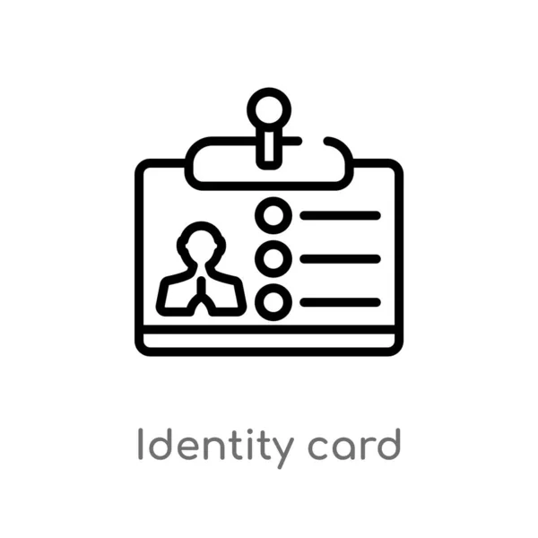 Outline Identity Card Vector Icon Isolated Black Simple Line Element — Stock Vector