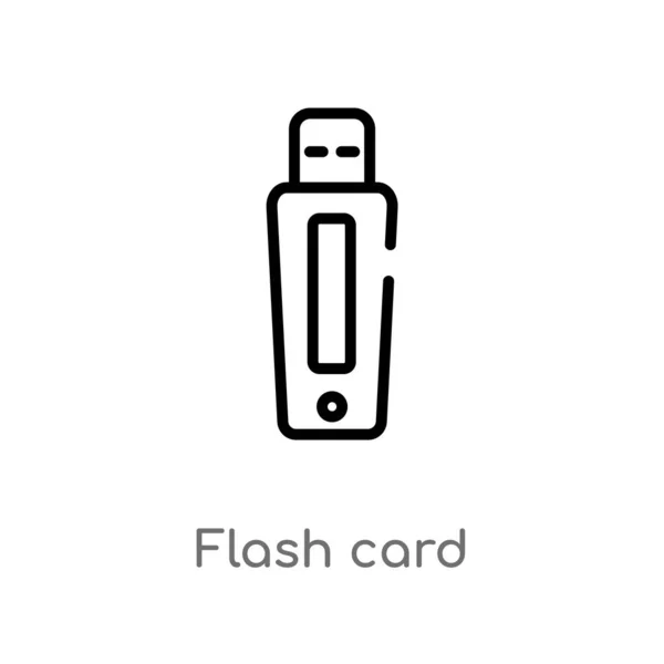 Contour Carte Flash Icône Vectorielle Illustration Isolée Élément Ligne Simple — Image vectorielle