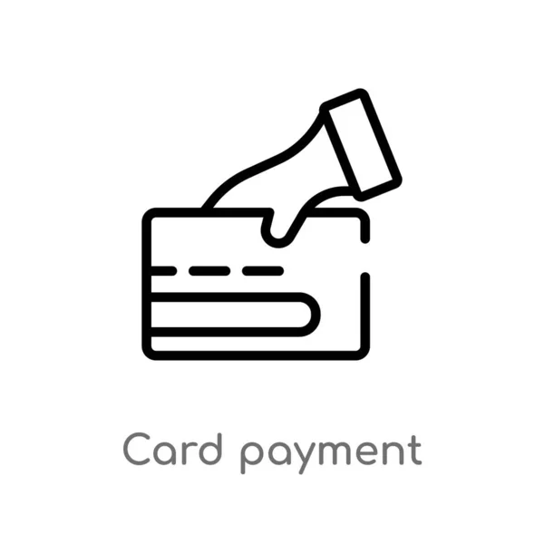 Contorno Ícone Vetor Pagamento Cartão Isolado Preto Simples Ilustração Elemento — Vetor de Stock