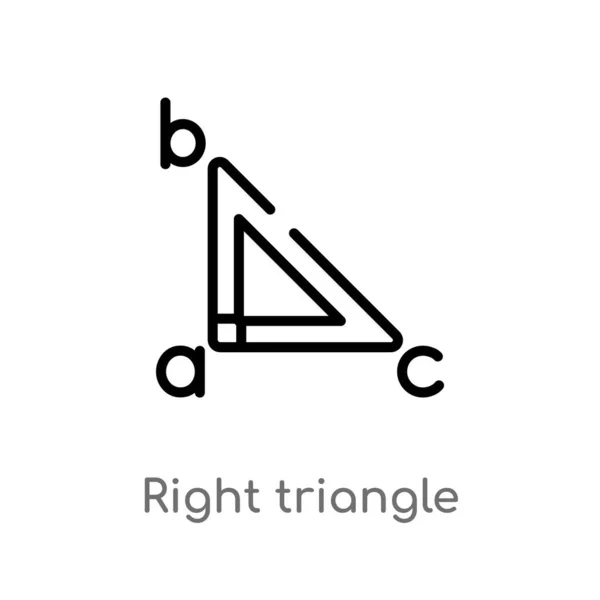 Contour Triangle Droit Icône Vectorielle Illustration Isolée Élément Ligne Simple — Image vectorielle